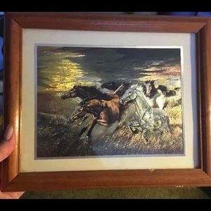 Galloping horses tin print